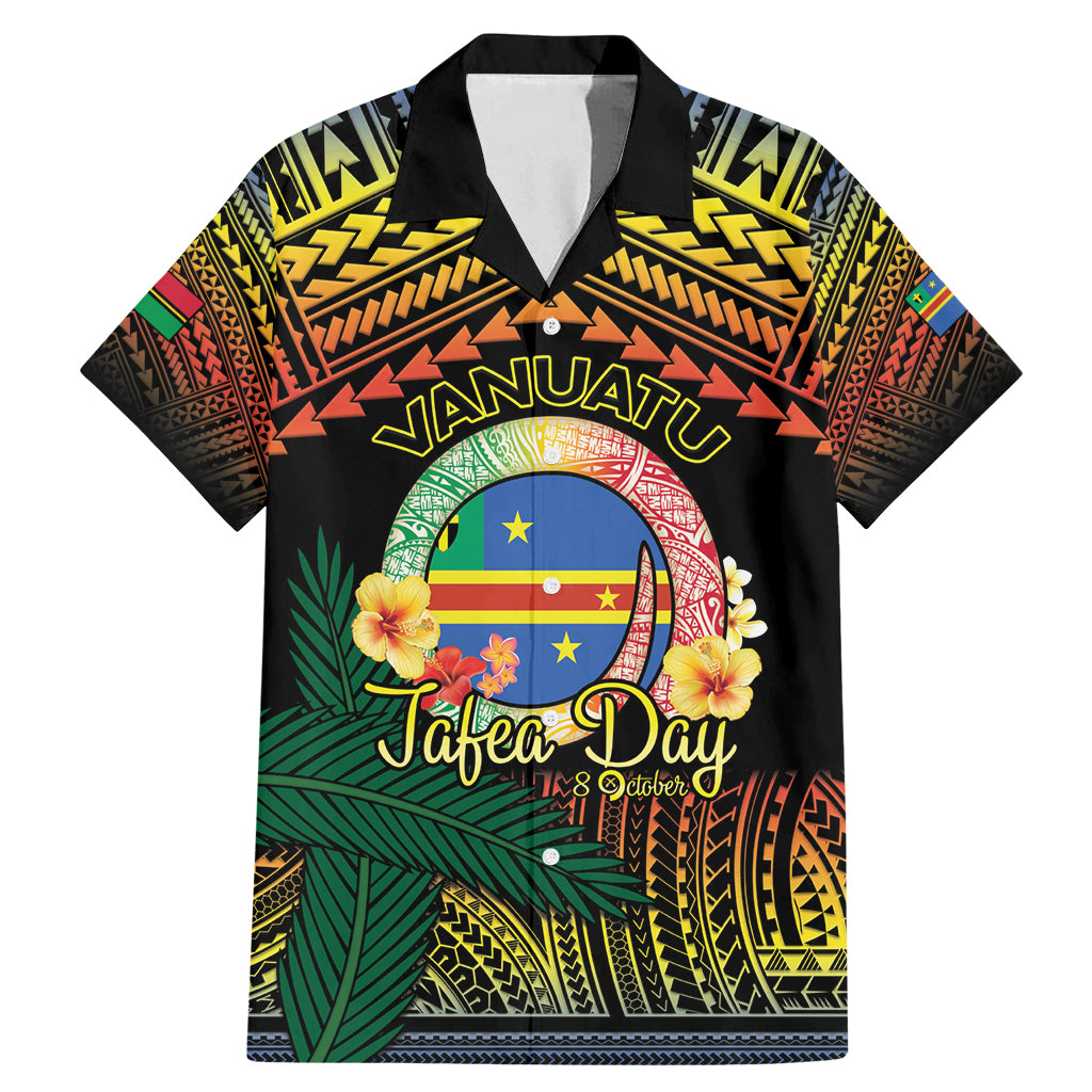 Personalised Tafea Day Family Matching Mermaid Dress and Hawaiian Shirt Vanuatu Provinces Polynesian Pattern LT14 Dad's Shirt - Short Sleeve Black - Polynesian Pride