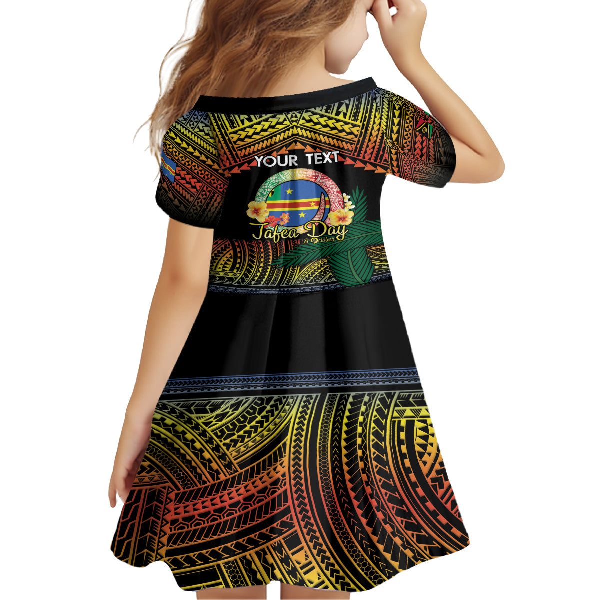 Personalised Tafea Day Family Matching Off The Shoulder Long Sleeve Dress and Hawaiian Shirt Vanuatu Provinces Polynesian Pattern LT14 - Polynesian Pride