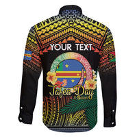 Personalised Tafea Day Family Matching Off Shoulder Maxi Dress and Hawaiian Shirt Vanuatu Provinces Polynesian Pattern