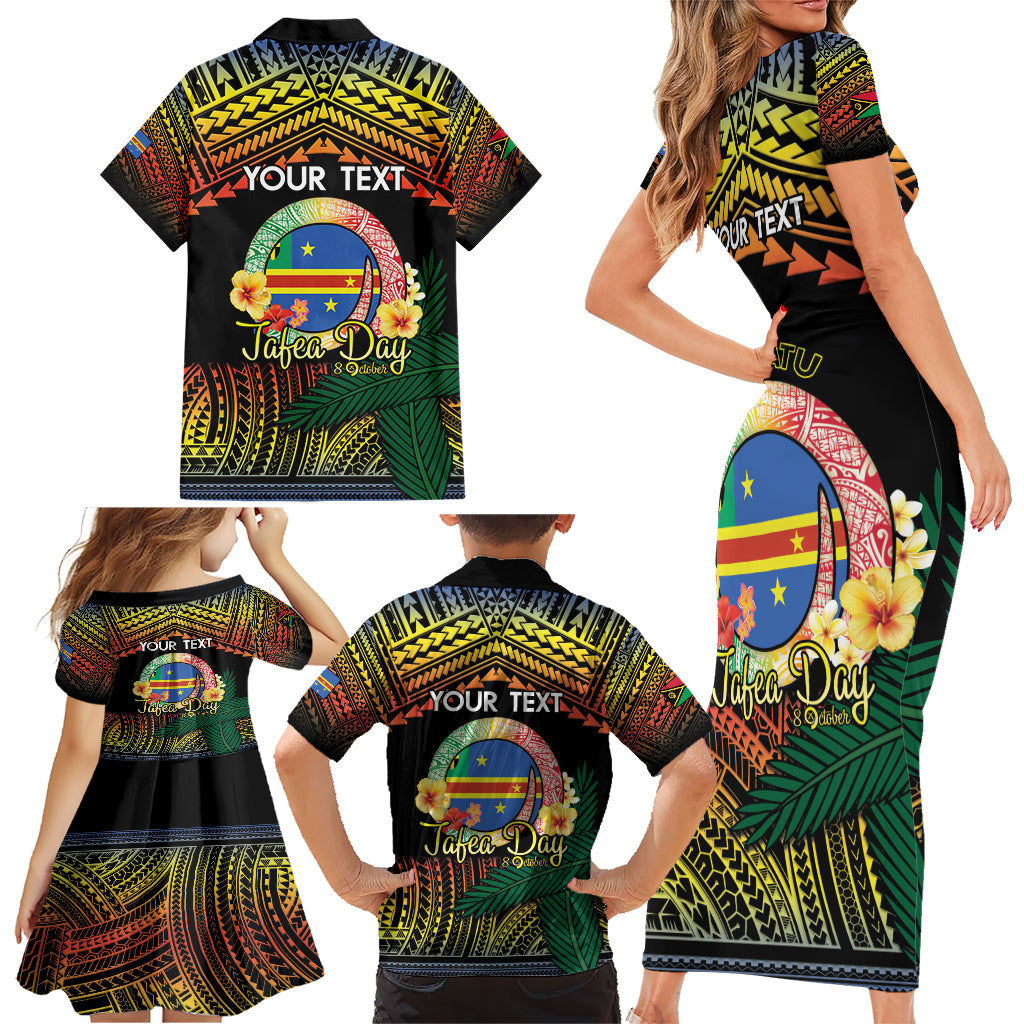 Personalised Tafea Day Family Matching Short Sleeve Bodycon Dress and Hawaiian Shirt Vanuatu Provinces Polynesian Pattern LT14 - Polynesian Pride