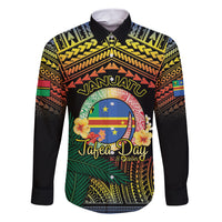 Personalised Tafea Day Family Matching Short Sleeve Bodycon Dress and Hawaiian Shirt Vanuatu Provinces Polynesian Pattern LT14 Dad's Shirt - Long Sleeve Black - Polynesian Pride