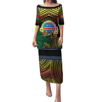 Personalised Tafea Day Puletasi Vanuatu Provinces Polynesian Pattern