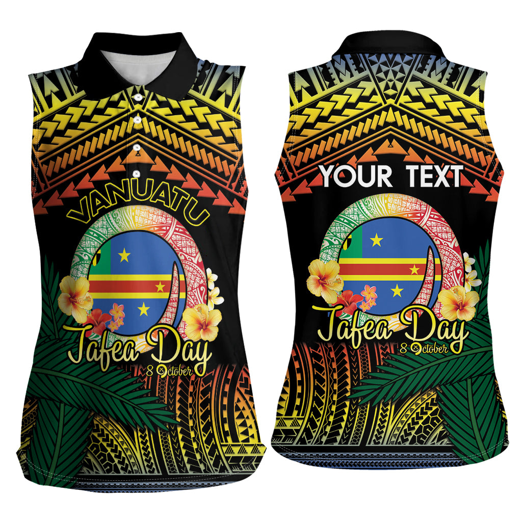 Personalised Tafea Day Women Sleeveless Polo Shirt Vanuatu Provinces Polynesian Pattern LT14 - Polynesian Pride
