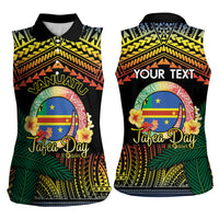 Personalised Tafea Day Women Sleeveless Polo Shirt Vanuatu Provinces Polynesian Pattern LT14 - Polynesian Pride