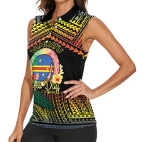 Personalised Tafea Day Women Sleeveless Polo Shirt Vanuatu Provinces Polynesian Pattern LT14 - Polynesian Pride