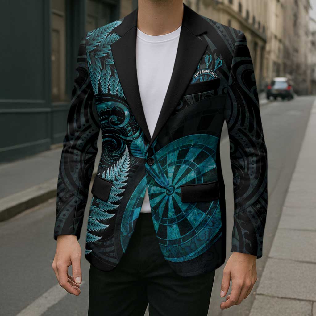 Personalised New Zealand Darts Blazer Happiness Is A Tight Threesome Maori Paua Shell - Polynesian Pride