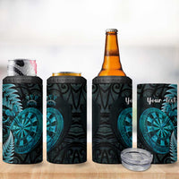 Personalised New Zealand Darts 4 in 1 Can Cooler Tumbler Happiness Is A Tight Threesome Maori Paua Shell LT14 - Polynesian Pride