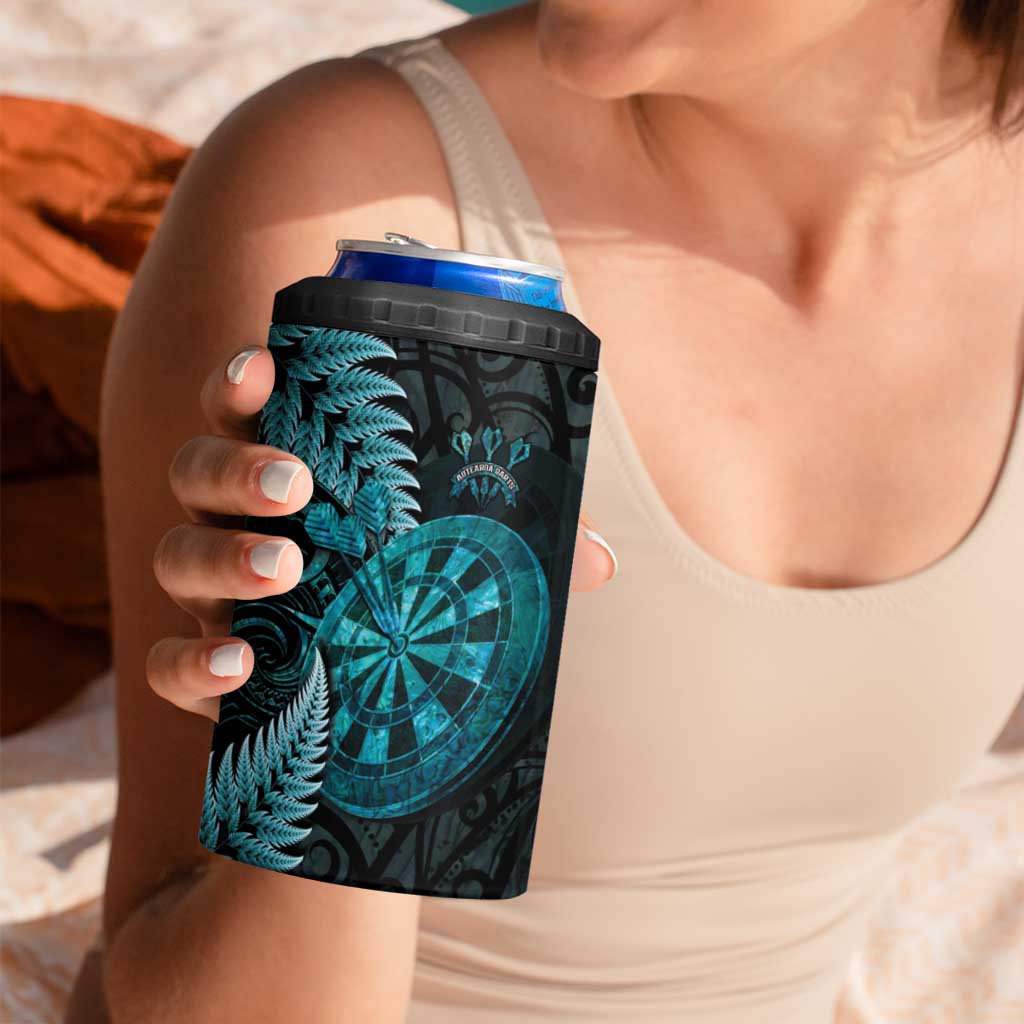 Personalised New Zealand Darts 4 in 1 Can Cooler Tumbler Happiness Is A Tight Threesome Maori Paua Shell LT14 - Polynesian Pride