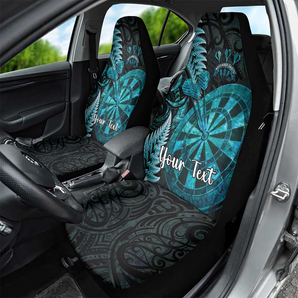 Personalised New Zealand Darts Car Seat Cover Happiness Is A Tight Threesome Maori Paua Shell LT14 - Polynesian Pride