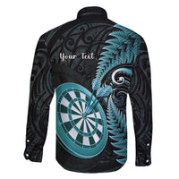 Personalised New Zealand Darts Family Matching Long Sleeve Bodycon Dress and Hawaiian Shirt Happiness Is A Tight Threesome Maori Paua Shell LT14 - Polynesian Pride