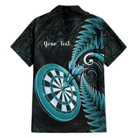 Personalised New Zealand Darts Family Matching Off Shoulder Short Dress and Hawaiian Shirt Happiness Is A Tight Threesome Maori Paua Shell LT14 - Polynesian Pride