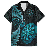Personalised New Zealand Darts Family Matching Tank Maxi Dress and Hawaiian Shirt Happiness Is A Tight Threesome Maori Paua Shell LT14 Dad's Shirt - Short Sleeve Turquoise - Polynesian Pride