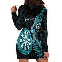 Personalised New Zealand Darts Hoodie Dress Happiness Is A Tight Threesome Maori Paua Shell LT14 - Polynesian Pride