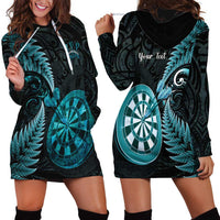 Personalised New Zealand Darts Hoodie Dress Happiness Is A Tight Threesome Maori Paua Shell LT14 - Polynesian Pride