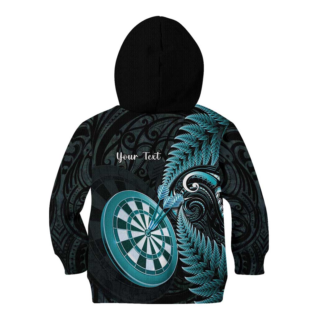 Personalised New Zealand Darts Kid Hoodie Happiness Is A Tight Threesome Maori Paua Shell LT14 - Polynesian Pride