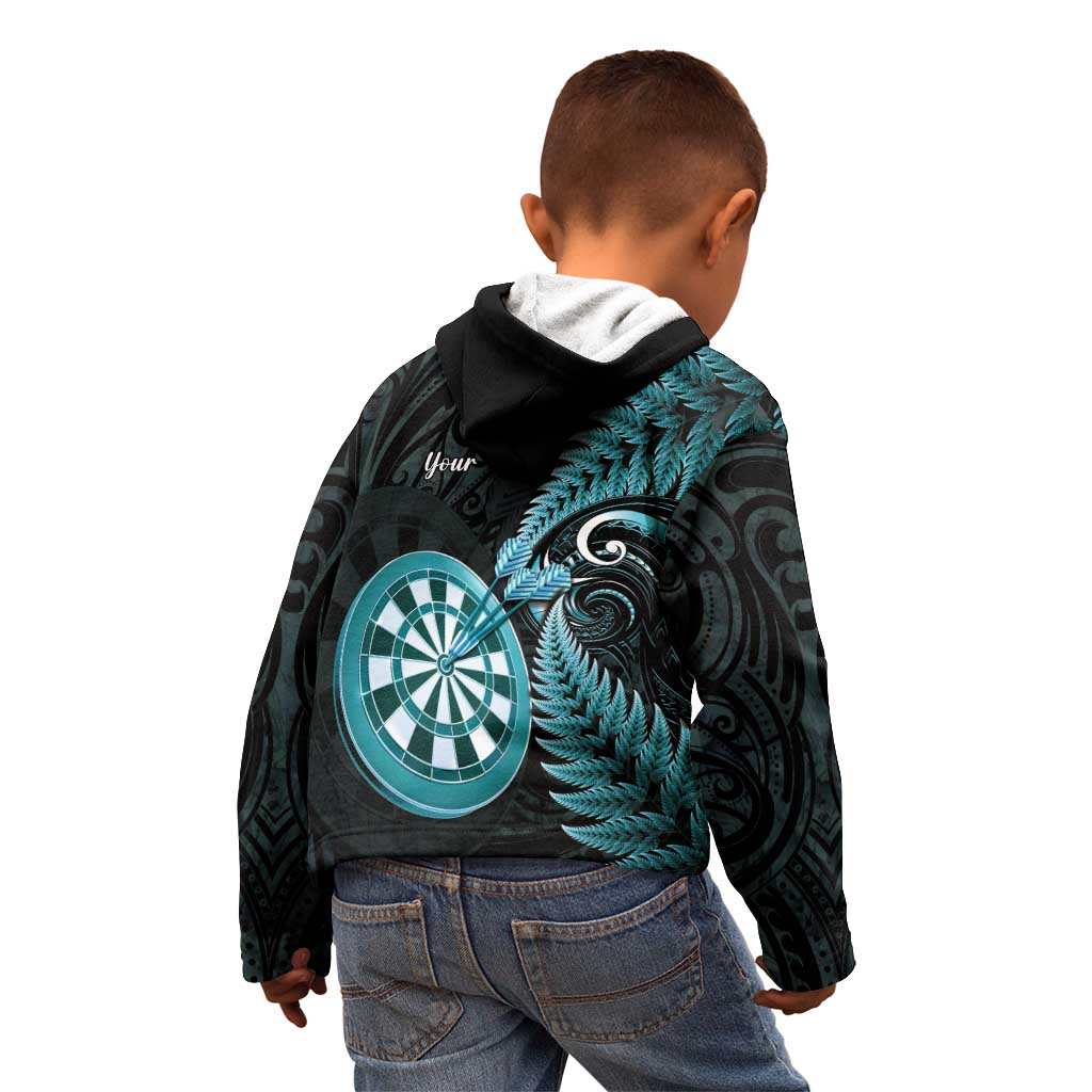 Personalised New Zealand Darts Kid Hoodie Happiness Is A Tight Threesome Maori Paua Shell LT14 - Polynesian Pride