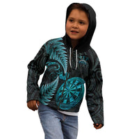 Personalised New Zealand Darts Kid Hoodie Happiness Is A Tight Threesome Maori Paua Shell LT14 - Polynesian Pride