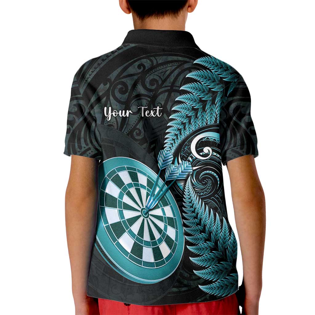 Personalised New Zealand Darts Kid Polo Shirt Happiness Is A Tight Threesome Maori Paua Shell LT14 - Polynesian Pride
