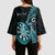 Personalised New Zealand Darts Kimono Sleeve Blouse Happiness Is A Tight Threesome Maori Paua Shell - Polynesian Pride