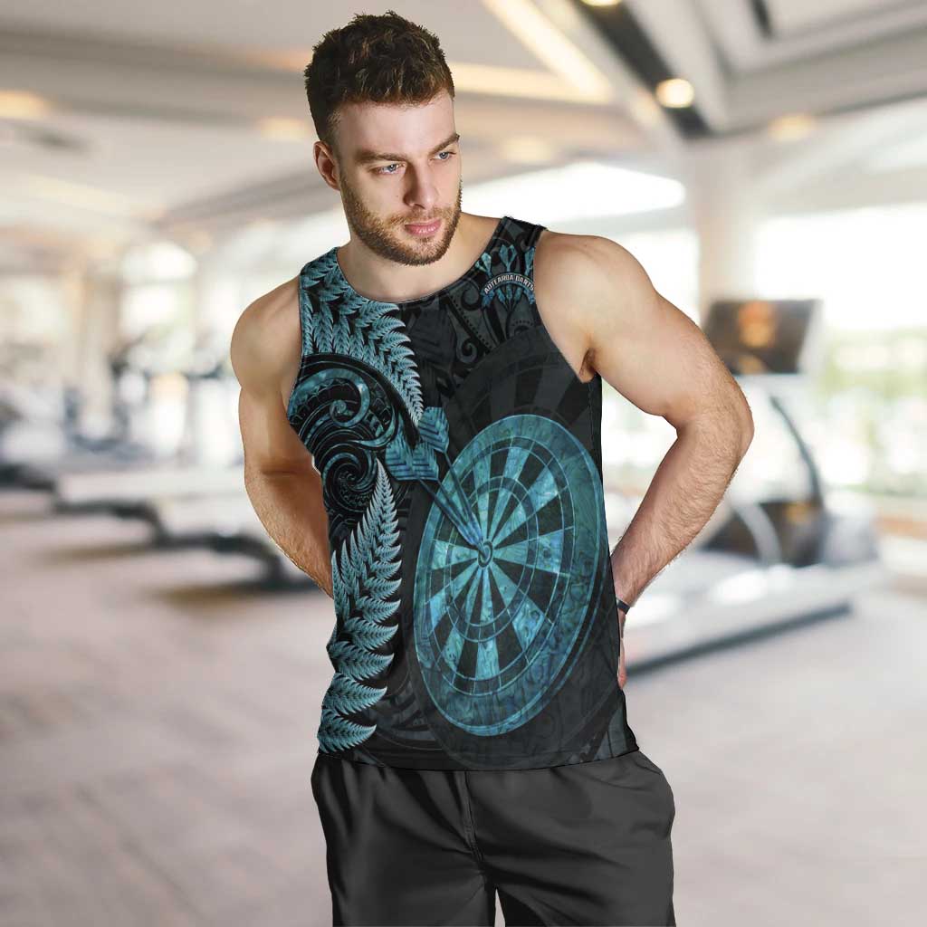 Personalised New Zealand Darts Men Tank Top Happiness Is A Tight Threesome Maori Paua Shell