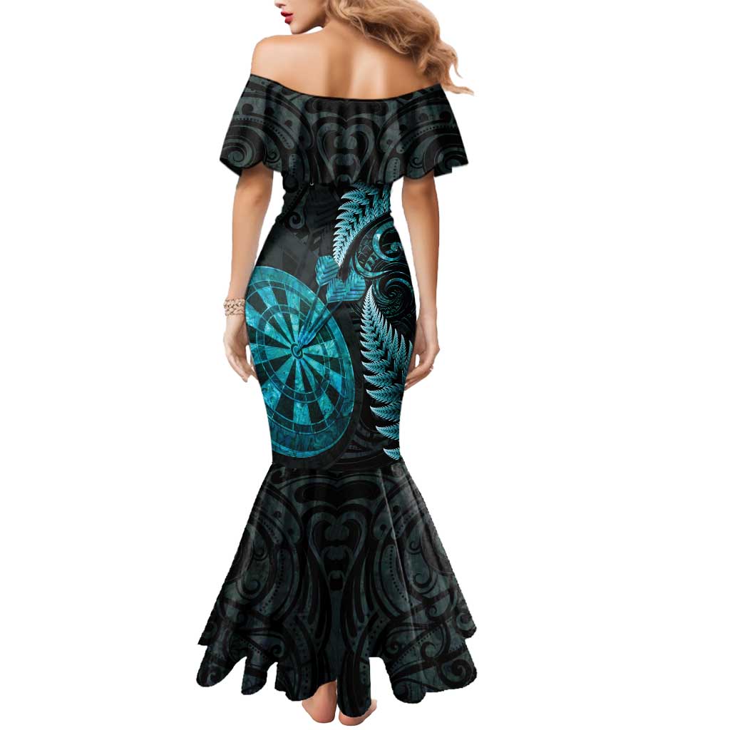 Personalised New Zealand Darts Mermaid Dress Happiness Is A Tight Threesome Maori Paua Shell LT14 - Polynesian Pride