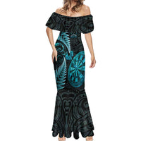Personalised New Zealand Darts Mermaid Dress Happiness Is A Tight Threesome Maori Paua Shell LT14 - Polynesian Pride