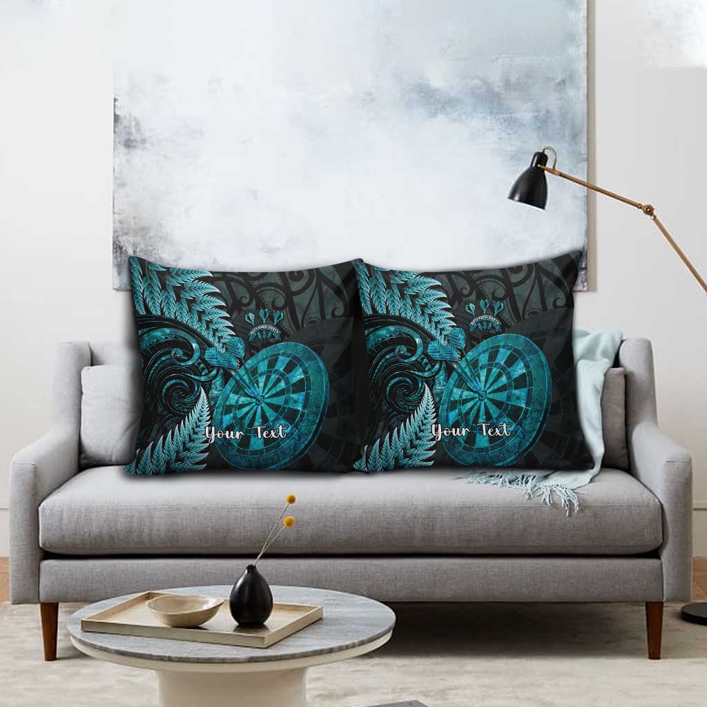 Personalised New Zealand Darts Pillow Cover Happiness Is A Tight Threesome Maori Paua Shell - Polynesian Pride