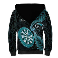 Personalised New Zealand Darts Sherpa Hoodie Happiness Is A Tight Threesome Maori Paua Shell LT14 - Polynesian Pride