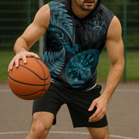 Personalised New Zealand Darts Sleeveless Hoodie Happiness Is A Tight Threesome Maori Paua Shell LT14 - Polynesian Pride