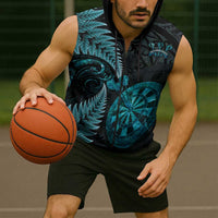 Personalised New Zealand Darts Sleeveless Zip Hoodie Happiness Is A Tight Threesome Maori Paua Shell LT14 - Polynesian Pride