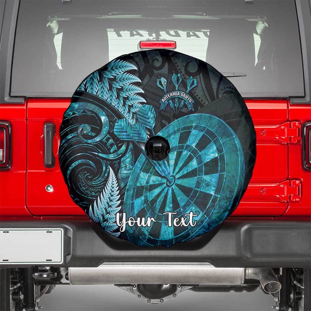 Personalised New Zealand Darts Spare Tire Cover Happiness Is A Tight Threesome Maori Paua Shell LT14 - Polynesian Pride