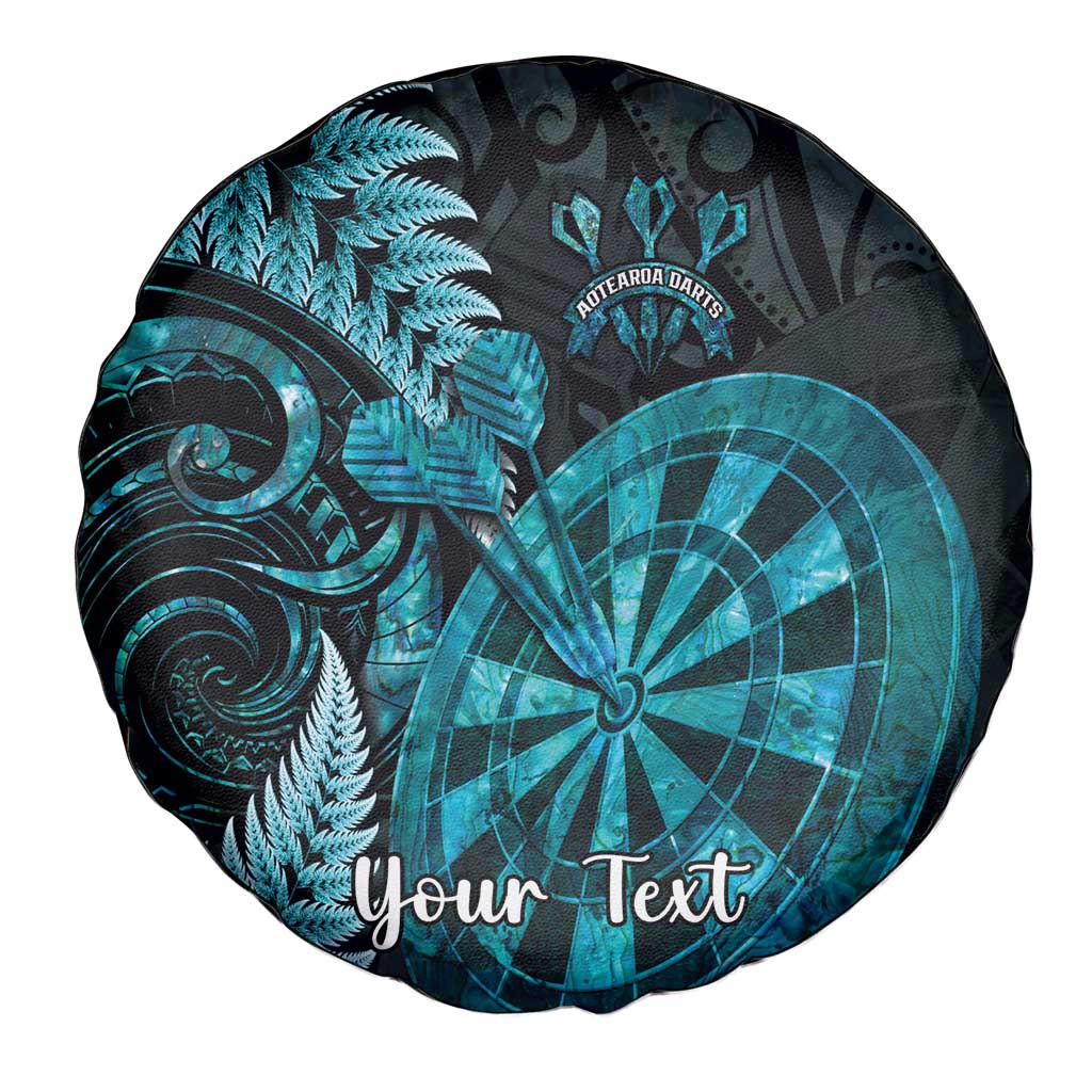 Personalised New Zealand Darts Spare Tire Cover Happiness Is A Tight Threesome Maori Paua Shell LT14 - Polynesian Pride