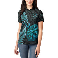 Personalised New Zealand Darts Women Polo Shirt Happiness Is A Tight Threesome Maori Paua Shell LT14 - Polynesian Pride