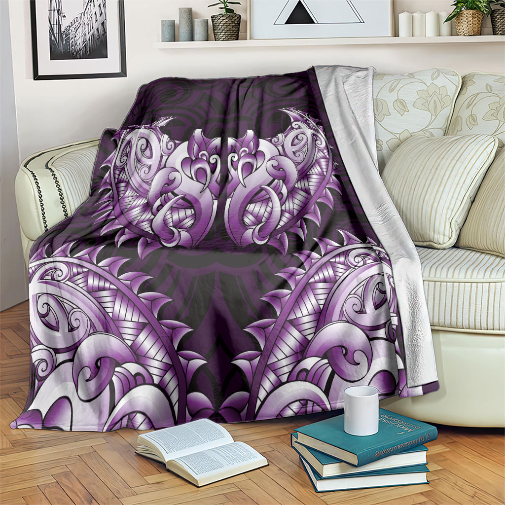 New Zealand Ta Moko Blanket Aotearoa Maori Chest Tattoo Purple LT14 Purple - Polynesian Pride
