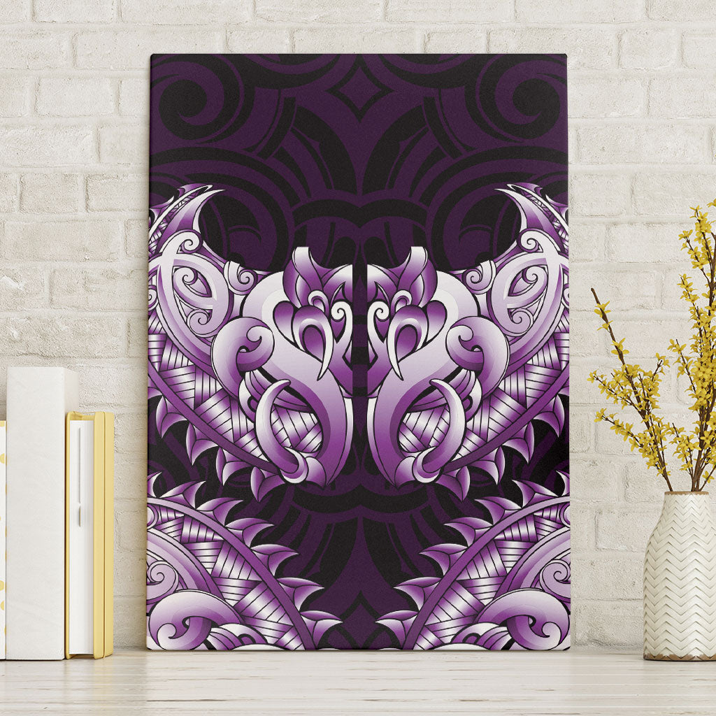 New Zealand Ta Moko Canvas Wall Art Aotearoa Maori Chest Tattoo Purple LT14 Without Frame Purple - Polynesian Pride