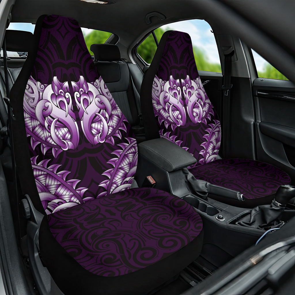 New Zealand Ta Moko Car Seat Cover Aotearoa Maori Chest Tattoo Purple LT14 One Size Purple - Polynesian Pride