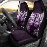 New Zealand Ta Moko Car Seat Cover Aotearoa Maori Chest Tattoo Purple