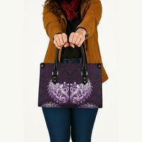 New Zealand Ta Moko Leather Bag Aotearoa Maori Chest Tattoo Purple