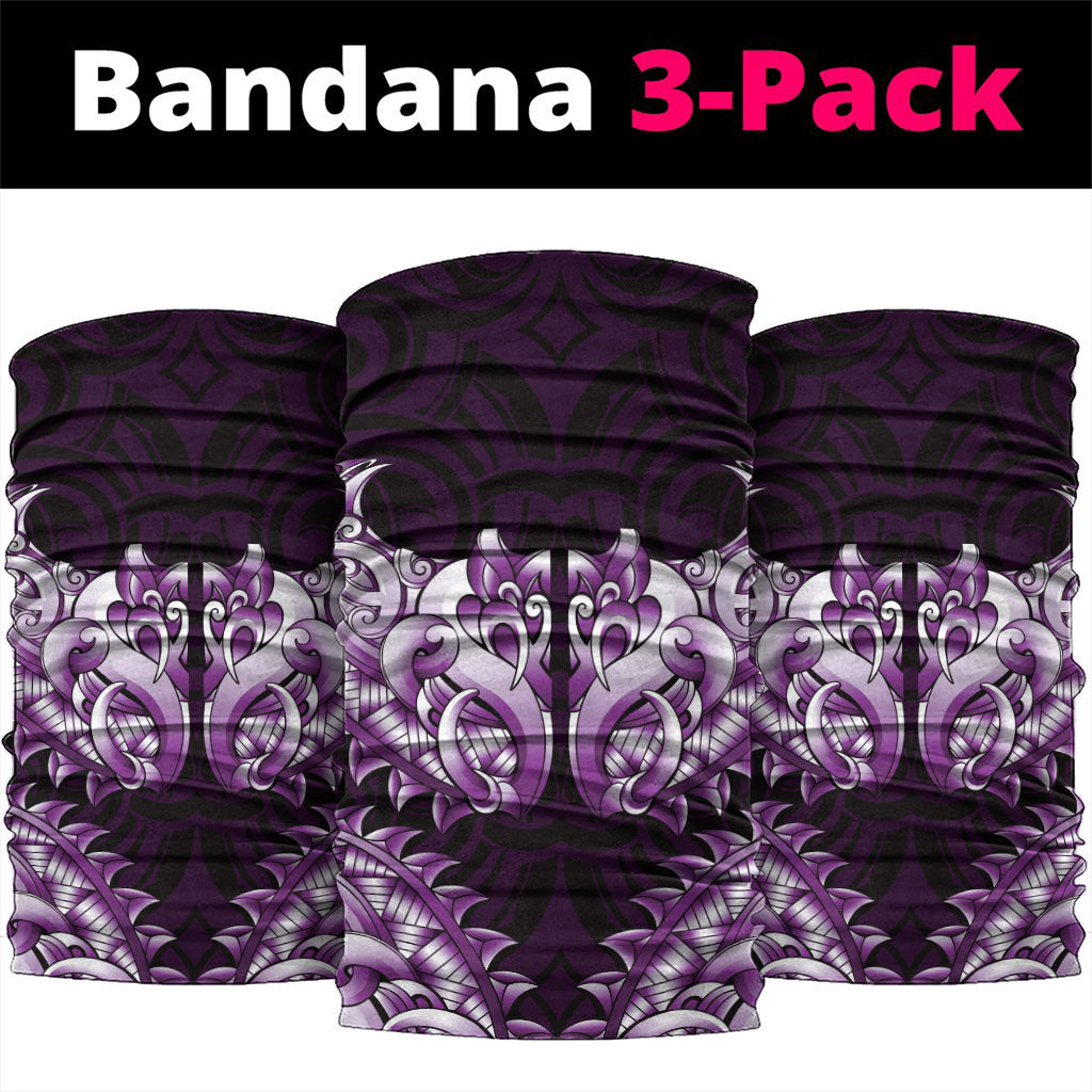 New Zealand Ta Moko Neck Gaiter Aotearoa Maori Chest Tattoo Purple LT14 package One Size: 25*50cm Purple - Polynesian Pride