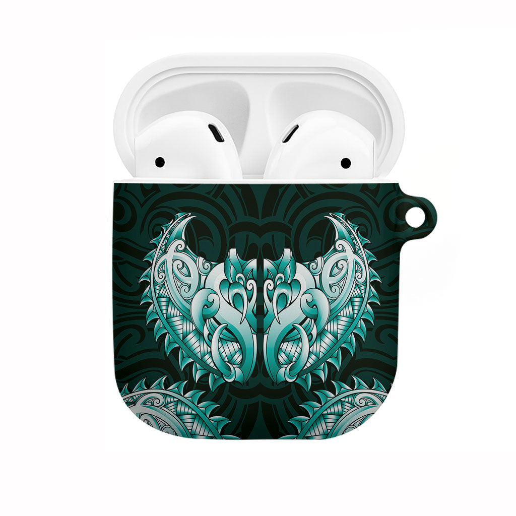 New Zealand Ta Moko AirPods Case Aotearoa Maori Chest Tattoo Turquoise LT14 Turquoise - Polynesian Pride