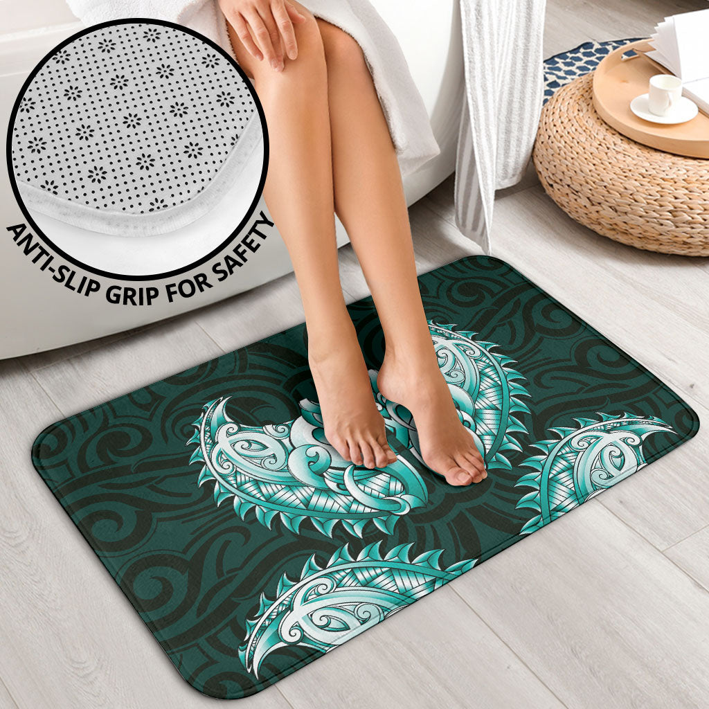 New Zealand Ta Moko Bathroom Set Aotearoa Maori Chest Tattoo Turquoise