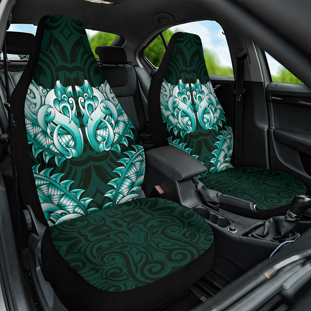 New Zealand Ta Moko Car Seat Cover Aotearoa Maori Chest Tattoo Turquoise LT14 One Size Turquoise - Polynesian Pride