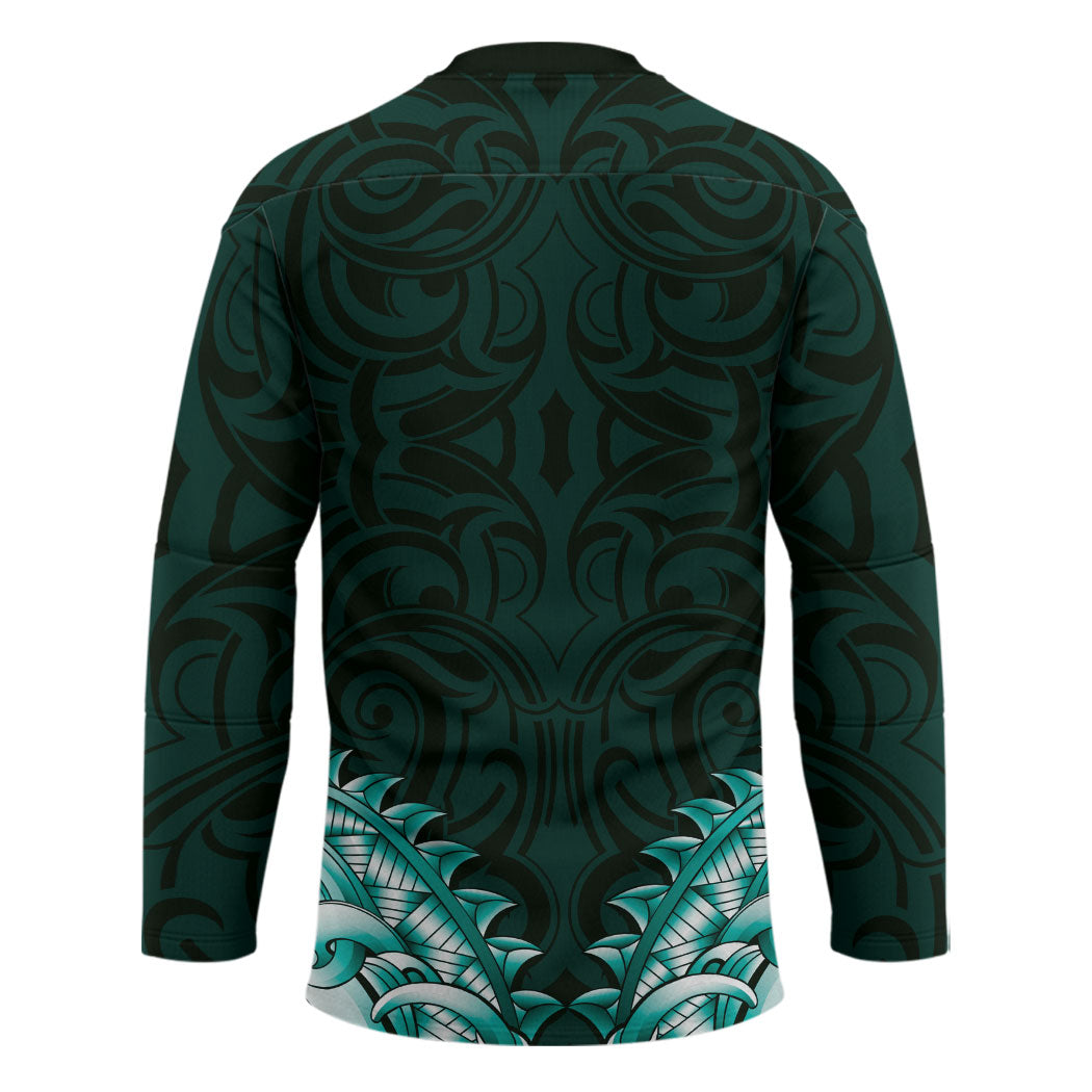 New Zealand Ta Moko Hockey Jersey Aotearoa Maori Chest Tattoo Turquoise