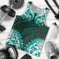 New Zealand Ta Moko Men Tank Top Aotearoa Maori Chest Tattoo Turquoise