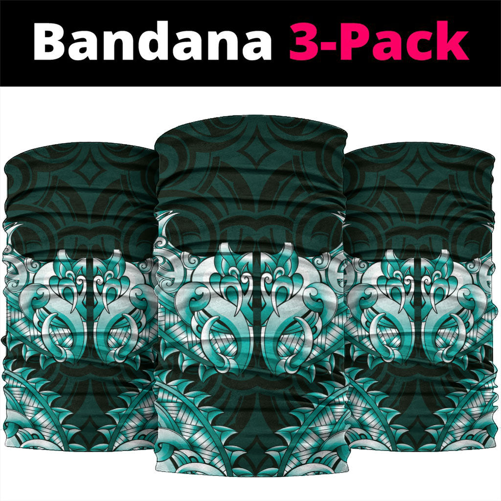 New Zealand Ta Moko Neck Gaiter Aotearoa Maori Chest Tattoo Turquoise LT14 package One Size: 25*50cm Turquoise - Polynesian Pride