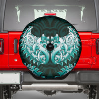 New Zealand Ta Moko Spare Tire Cover Aotearoa Maori Chest Tattoo Turquoise