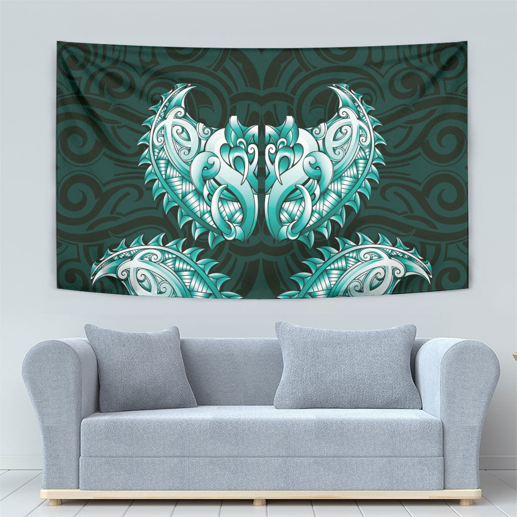 New Zealand Ta Moko Tapestry Aotearoa Maori Chest Tattoo Turquoise