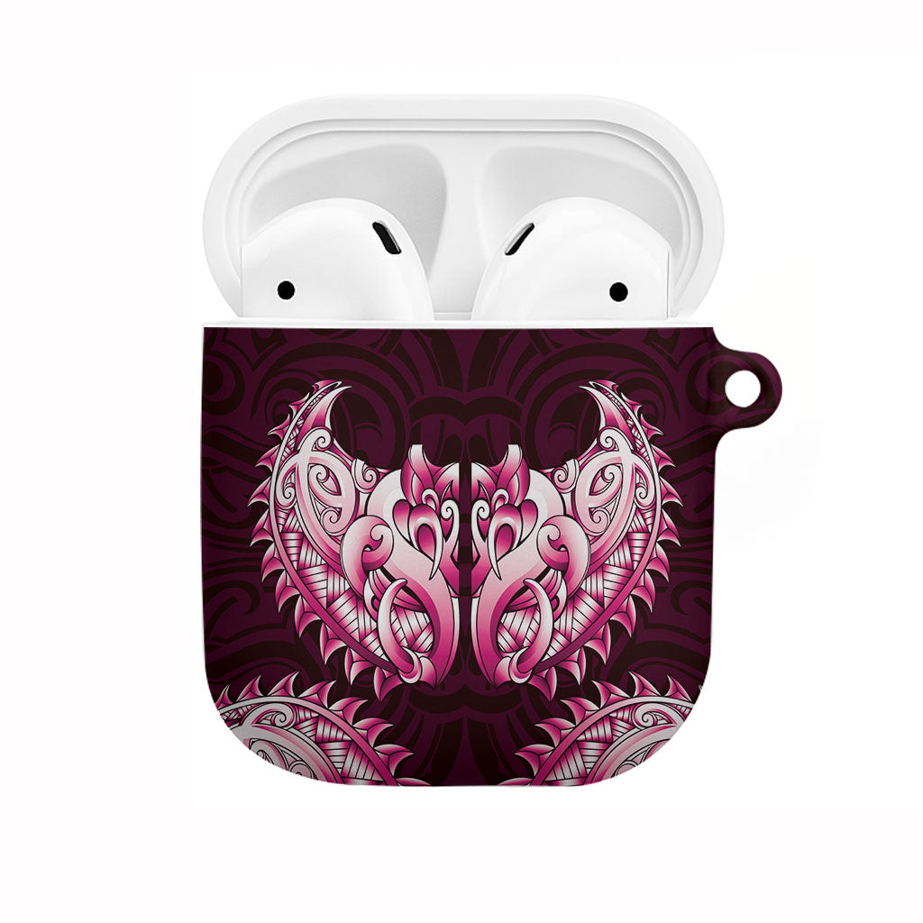 New Zealand Ta Moko AirPods Case Aotearoa Maori Chest Tattoo Pink LT14 Pink - Polynesian Pride