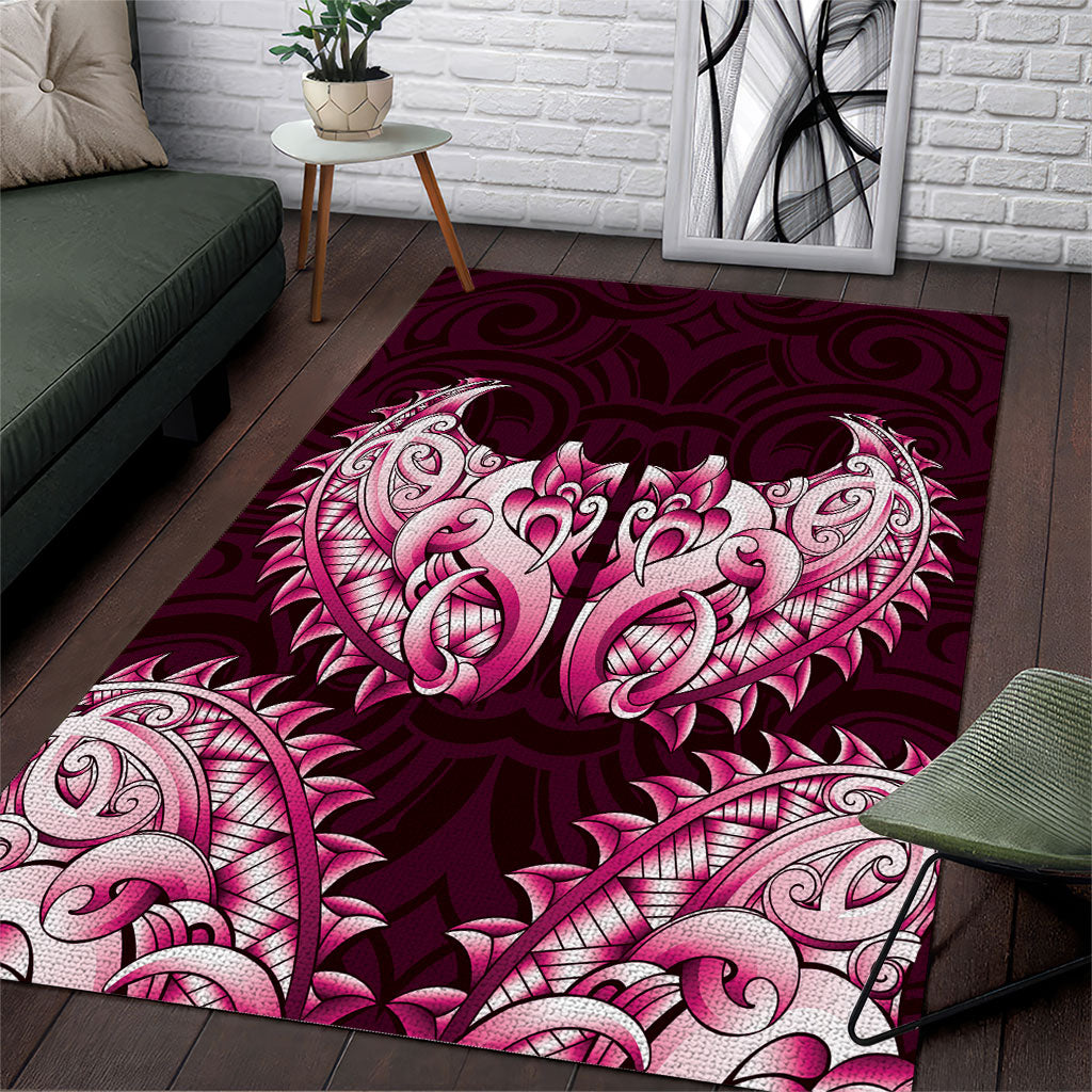 New Zealand Ta Moko Area Rug Aotearoa Maori Chest Tattoo Pink LT14 Pink - Polynesian Pride