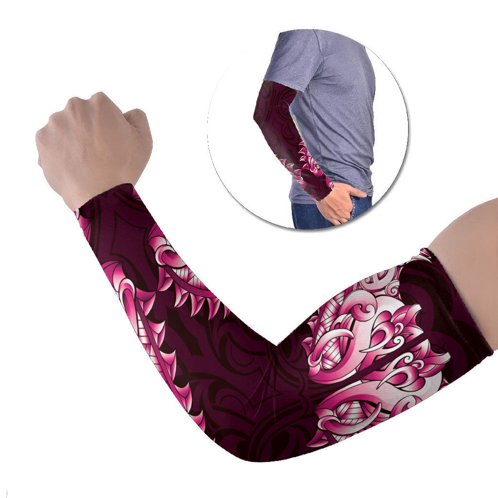 New Zealand Ta Moko Arm Sleeves Aotearoa Maori Chest Tattoo Pink LT14 Set of 2 Pink - Polynesian Pride
